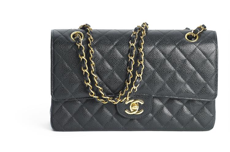 Chanel medium double 2025 flap bag caviar