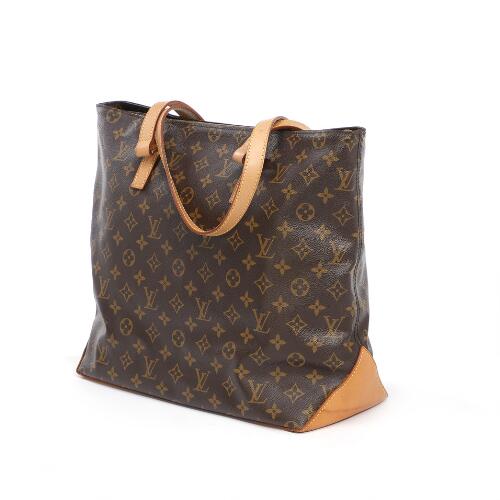 Louis Vuitton: A Cabas Mezzo bag of monogram canvas with brown leather  trimmings and gold tone hardware. – Bruun Rasmussen Auctioneers