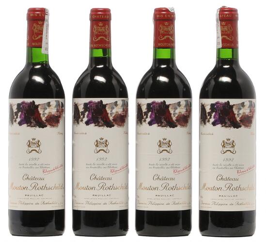 4 bts. Château Mouton Rothschild, Pauillac. 1. Cru Classé