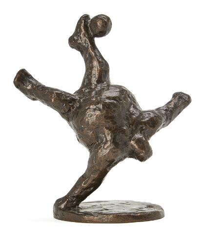 Keld Moseholm: Football player. Signed KM, 1/8. Patinated bronze