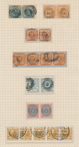 1854-1907. Gammel albumside med par og striber.