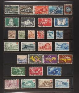 Schweiz. Stemplet samling i Visir-album med bl.a. Lunaba-blok fra 1951. Se fotoudsnit