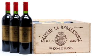 12 bts. Chateau La Renaissance, Pomerol 2000 A hfin. Owc.