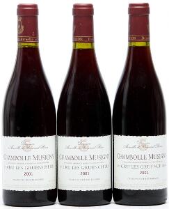 12 bts. Chambolle Musigny 1. Cru Gruenchers, Domaine A.  B. Rion 2001 A hfin. Oc.