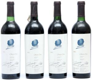 1 bt. Opus One, Mondavi  Rothschild, Napa Valley 1981 A-AB bn.  etc. Total 4 bts.