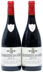 2 bts. Chambertin Clos de Beze Grand Cru, Domaine Armand Rousseau 1996 A hfin.