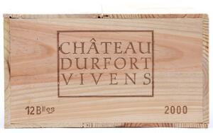 12 bts. Château Durfort Vivens, Margaux. 2. Cru Classé 2000 A hfin. Owc.