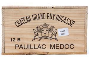 12 bts. Château Grand Puy Ducasse, Pauillac. 5. Cru Classé 2000 A hfin. Owc.