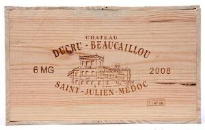 6 bts. Mg. Château Ducru-Beaucaillou, Saint - Julien.2. Cru Classé 2008 A hfin. Owc.