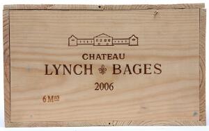 6 bts. Mg. Château Lynch Bages, Pauillac. 5. Cru Classé 2006 A hfin. Owc.