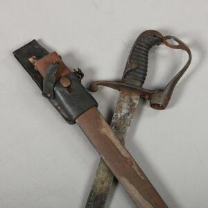 Sjælden Britisk Staudenmayer sabelbajonet for Volunteers c. 1850 med stigbøjlefæste i metalskede. 1