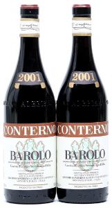 2 bts. Barolo Cascina Francia, Giacomo Conterno 2001 A hfin.