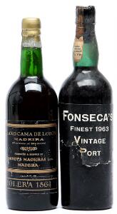 1 bt. Fonsecas Vintage Port 1963 AB ts.  etc. Total 2 bts.