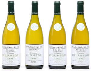 12 bts. Chablis Grand Cru Bougros Cote Bouguerots, Domaine William Fevre 2003 A hfin. Owc.