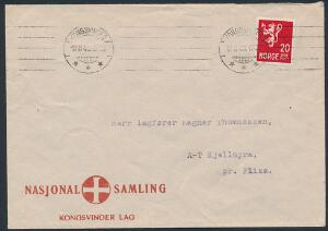 1943. Brev fra NASJONAL SAMLING, stemplet i KONGSVINGER 18.II.43.