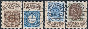 1975. Hafnia II. Sæt med retvendte LUXUS-stempler HILLERØD 30.11.75.