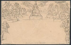 England. 1837. MULREADY-cover. One penny. Ubrugt kuvert med et med svage folder.