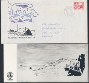 Slædepatruljen SIRIUS. Officiel kuvert med indhold. 17.3.1987.