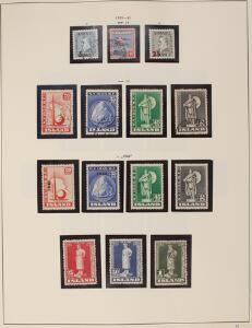 Island. 1873-1990. Velbesat samling i Stender-album med Oval, Í GILDI, Konger, Provisorier, Luftpost, flere Altinget, NY 1940 og Tjeneste m.m. AFA over 35000