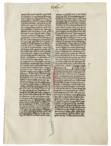 Handwritten vellum leaf Jeremias 25.11-27.14. France 13th century.   Two woodcuts with motifs from Rhodos siege 1480. 3