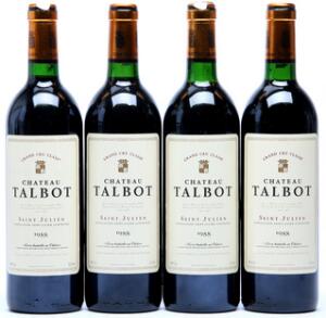 12 bts. Château Talbot, Saint - Julien. 4. Cru Classé 1988 AB ts.