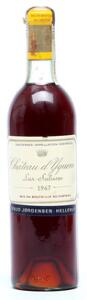 1 bt. Château dYquem, Sauternes. 1. Grand Cru Classé 1967 Chateau bottled. AB ts.