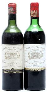 1 bt. Château Margaux, Margaux. 1. Cru Classé 1963 Chateau bottled. CD msmls.  etc. Total 2 bts.