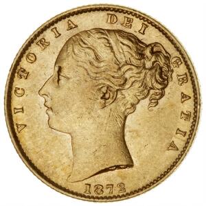 England, Victoria, Sovereign 1872, F 387i, die number 42