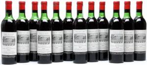 12 bts. Château Duhart Milon, Pauillac. 4. Cru Classé 1970 Owc.