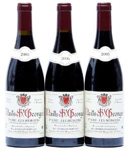 2 bts. Nuits Saint Georges 1. Cru Les Murgers, Domaine Hudelot-Noellat 2005 A hfin.  etc. Total 3 bts.