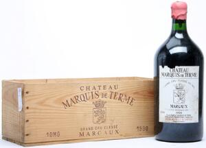 1 bt. Dmg. Château Marquis de Terme, Margaux. 4. Cru Classé 1990 A hfin. Owc.