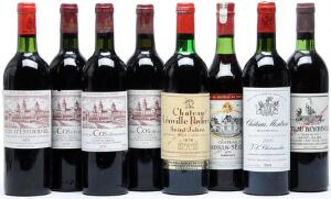 2 bts. Château Cos d Estournel, Saint - Estephe. 2. Cru Classé 1978 A hfin.  etc. Total 8 bts.