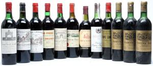 12 bts. Various Bordeaux wines