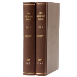 Humphreys, H. N. Coin Collectore Manual, London 1876, 2 volumes, 726 pages, more than 150 illustrations, bound