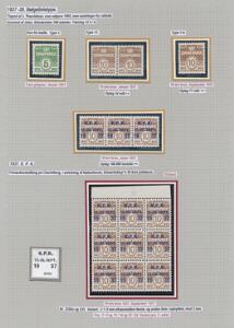 1937. Planche med Bølgelinie og KPK postfrisk. Incl. variant 243x