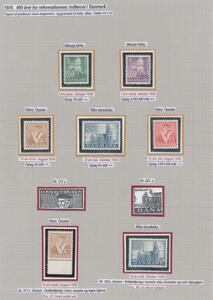 1936. Reformation. Planche med postfriske udgaver incl. varianter AFA 231x og 233x