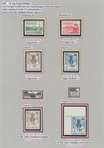 1937. Chr.X regerings Jub. Planche med postfriske udgaver incl. AFA 240x og 242x
