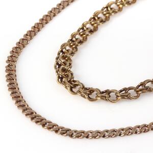 Halskæde og armbånd af 14 kt. guld. L. 22 og 44 cm. Vægt i alt 31,5 gr. 2