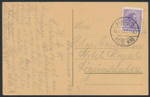 AABENRAA - RØDE KRO bureaustempel på brevkort. 6.8.1921. Sjældent stempel kun brugt i kortere periode