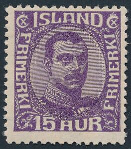 1920. Chr.X. 15 Aur, violet. Postfrisk. Facit 1400