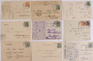 Sønderjyske bureaustempler på brevkort. Hamburg-Hoyerschluse, Apenrade Rothenkrug, Hamburg-Vamdrup m.v.