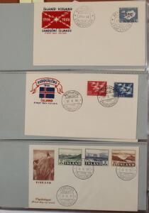 Island. 1947-70. Samling FDC i ringbind med mange bedre tidlige sæt.