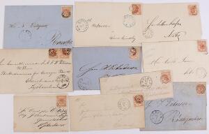 1864. 4 sk. rød. 10 breve.