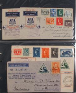 Hele verden. Luftpostbreve. 2 ringbind med ca. 110 Luftpost-forsendelser fra ca. 1940-70´erne.