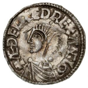 England, Ædelred II, 978-1013 1014-1016, Penning, Long Cross type, London, Møntmester, Wulfwine, 1,68 g, Hild. 3011