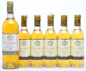 5 bts. ½. Château Suduiraut, Sauternes. 1. Cru Classé 1988 AB ts.  etc. Total 6 bts.