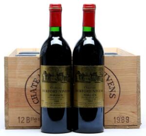 12 bts. Château Durfort Vivens, Margaux. 2. Cru Classé 1989 A-AB bn. Owc.