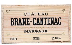 12 bts. Château Brane Cantenac, Margaux. 2. Cru Classé 2004 Owc.