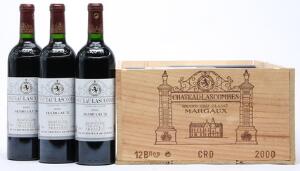 12 bts. Château Lascombes, Margaux. 2. Cru Classé 2000 A hfin. Owc.