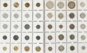 Samling af mønter fra Albanien, Bulgarien, Jugoslavien, Malta, Montenegro, Rumænien, Serbien, i alt 151 stk. i varierende kvalitet
